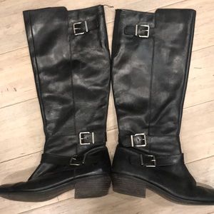 Dolce Vita Knee High Black Leather Boots